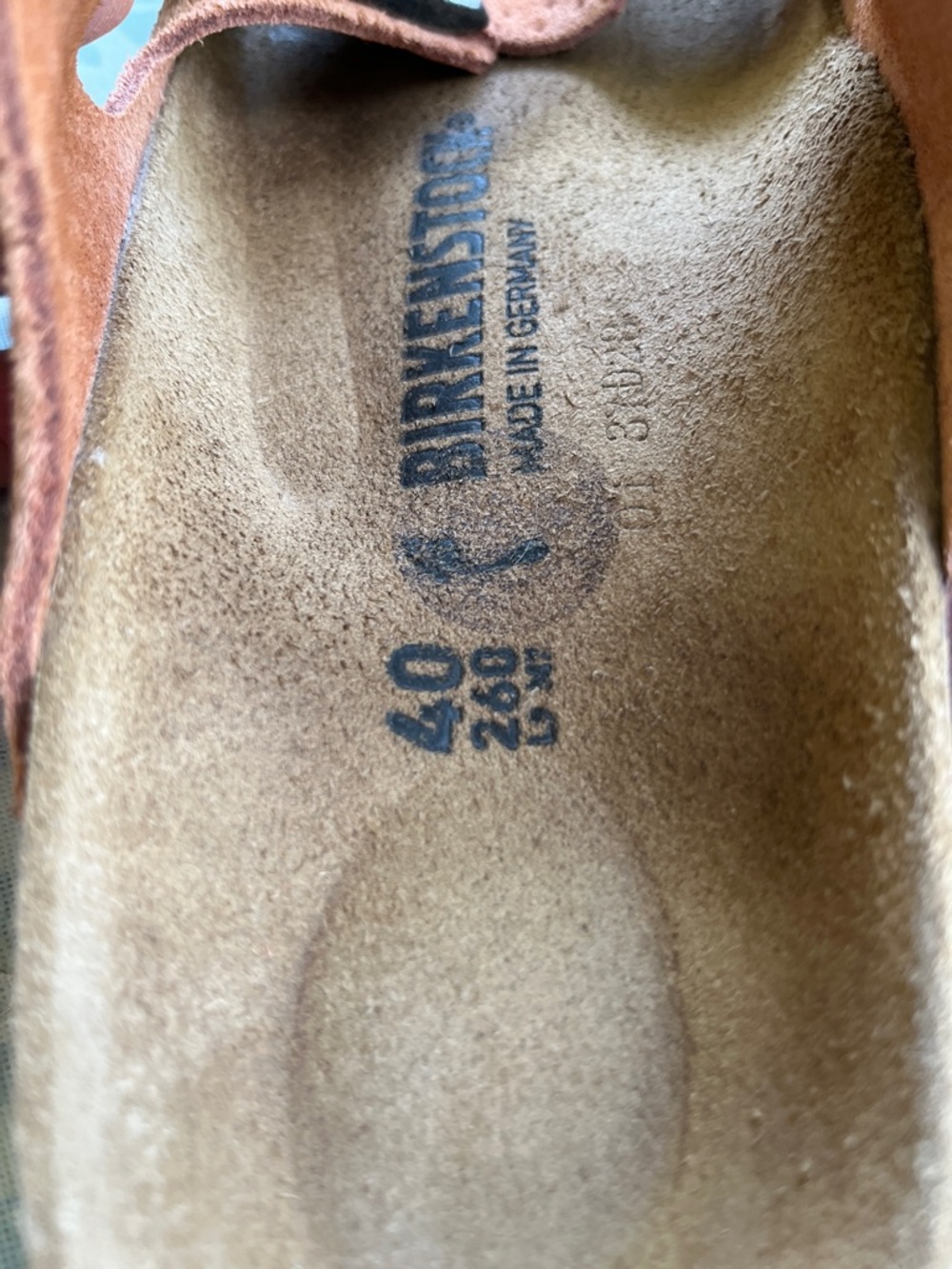 Birkenstock Arizona burnt orange suede embossed sandals - Picture 2 of 13